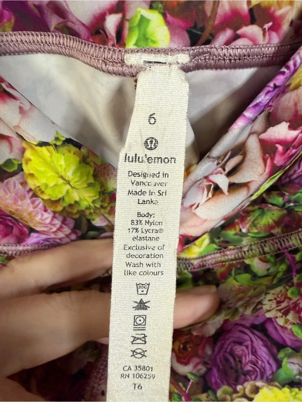 Lululemon Wunder Under Inflorescent Floral Print Leggings Woman’s Size 6